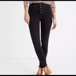 madewell 10” high-rise skinny jeans in black